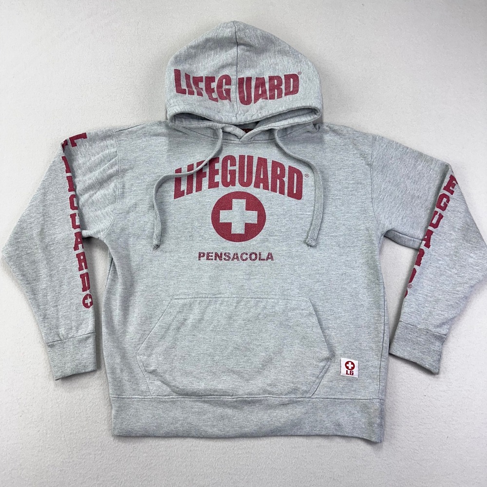 LIFEGUARD Official‎ Hoodie Medium Grey Heavy Weight Cotton Pullover Pensacola